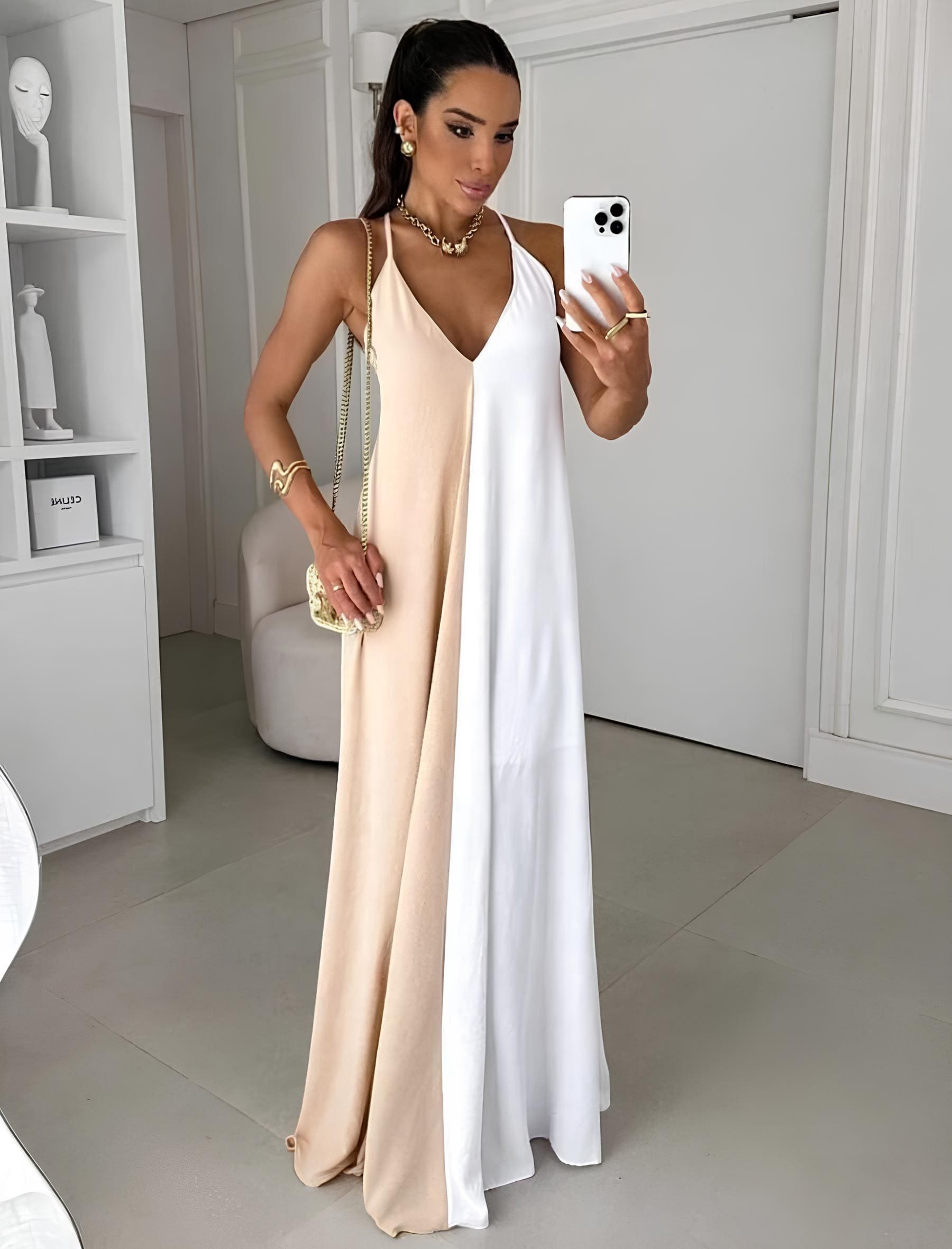 Vestido Longo Bicolor