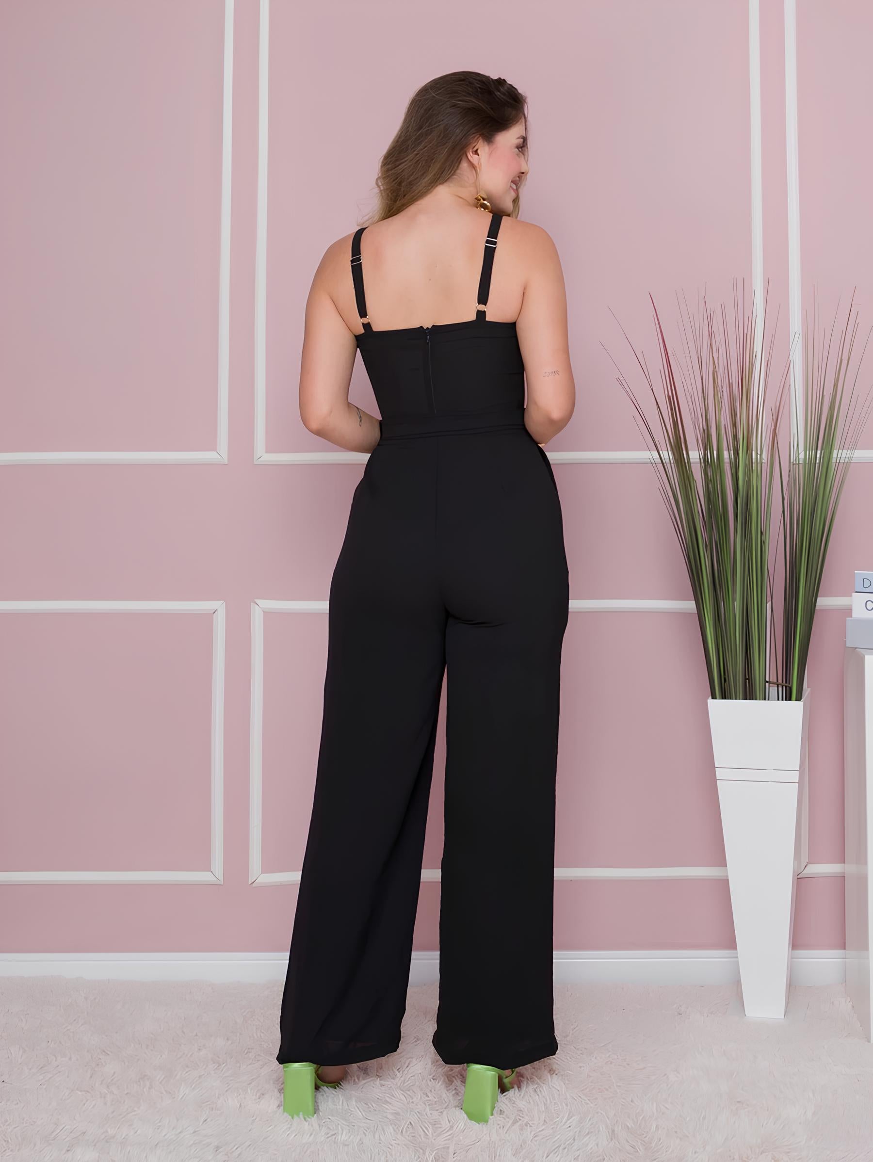 Macacão Longo de Alça em Alfaitaria