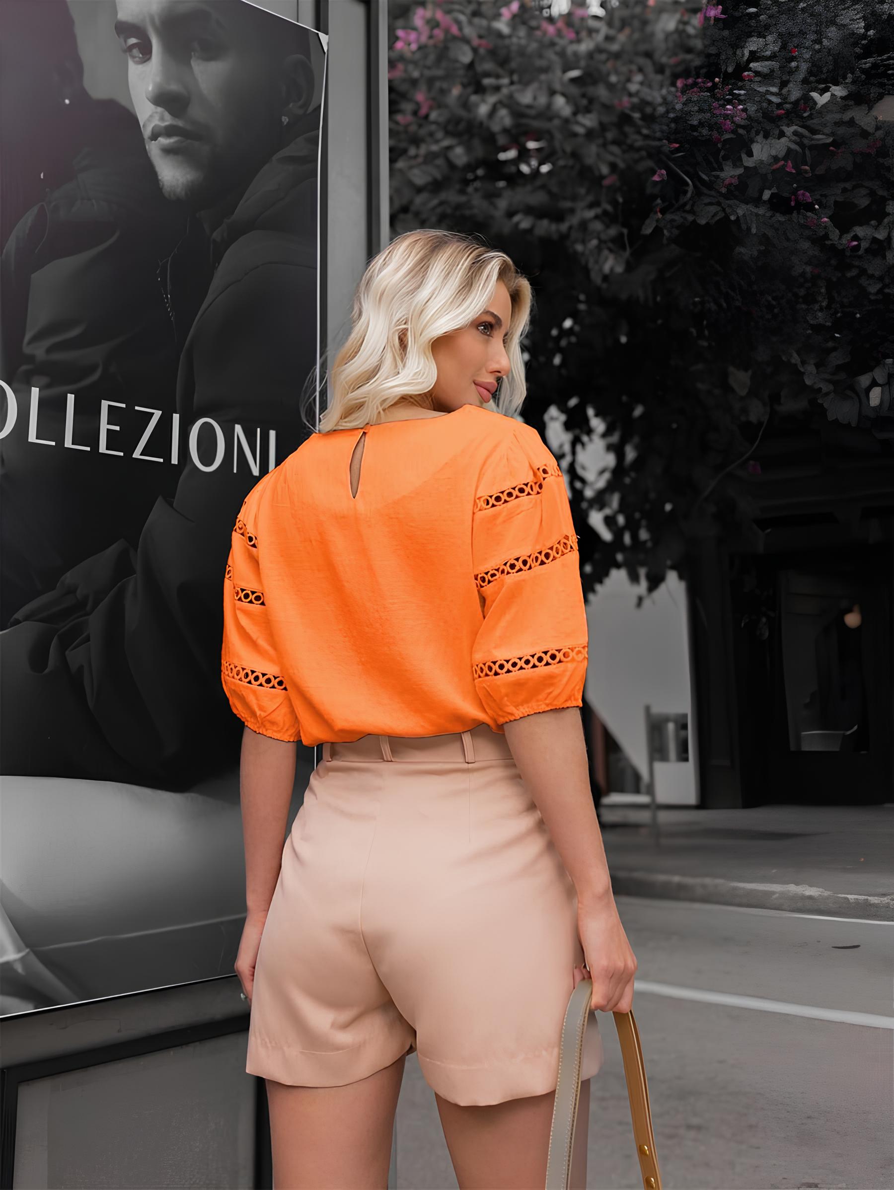 Blusa Feminina com Mangas Bufantes