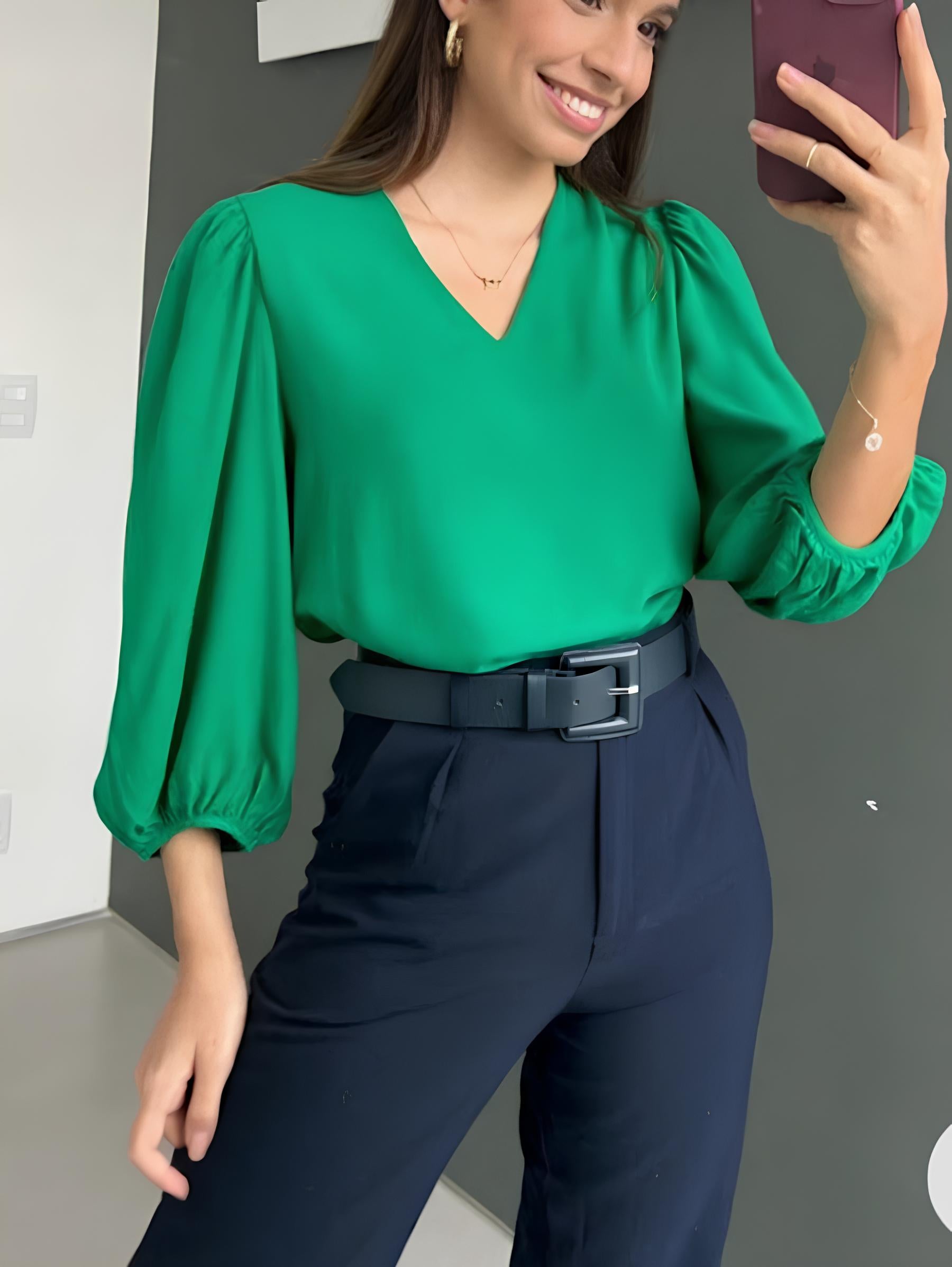 Blusa Social Feminina Manga 3/4