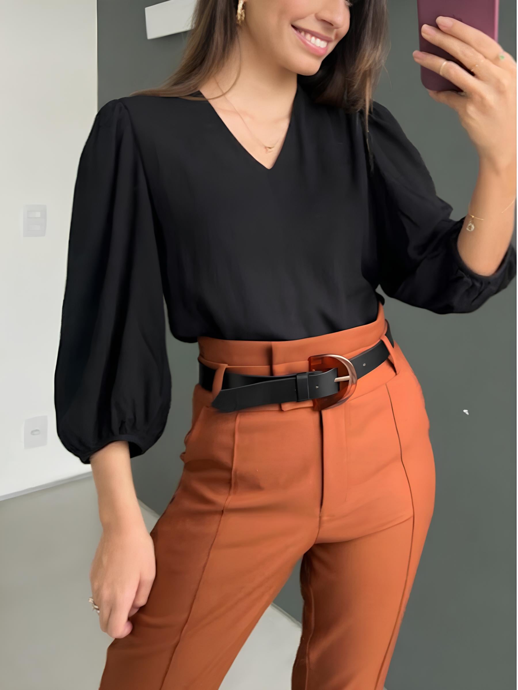 Blusa Social Feminina Manga 3/4