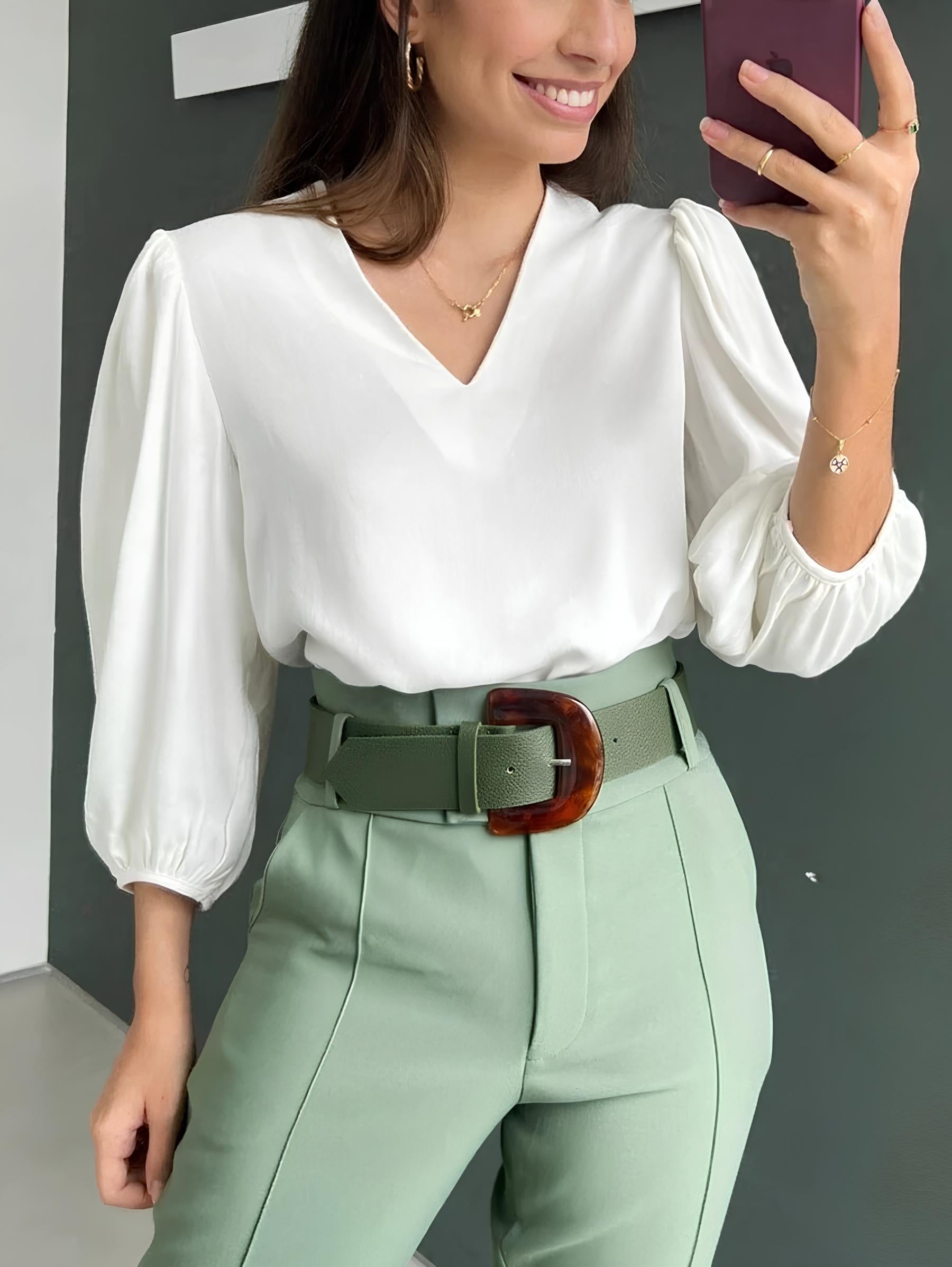 Blusa Social Feminina Manga 3/4