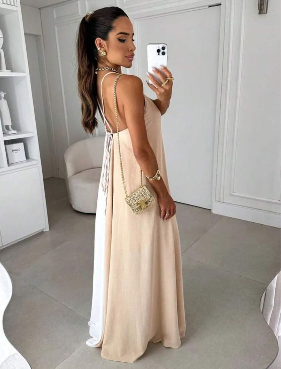 Vestido Longo Bicolor