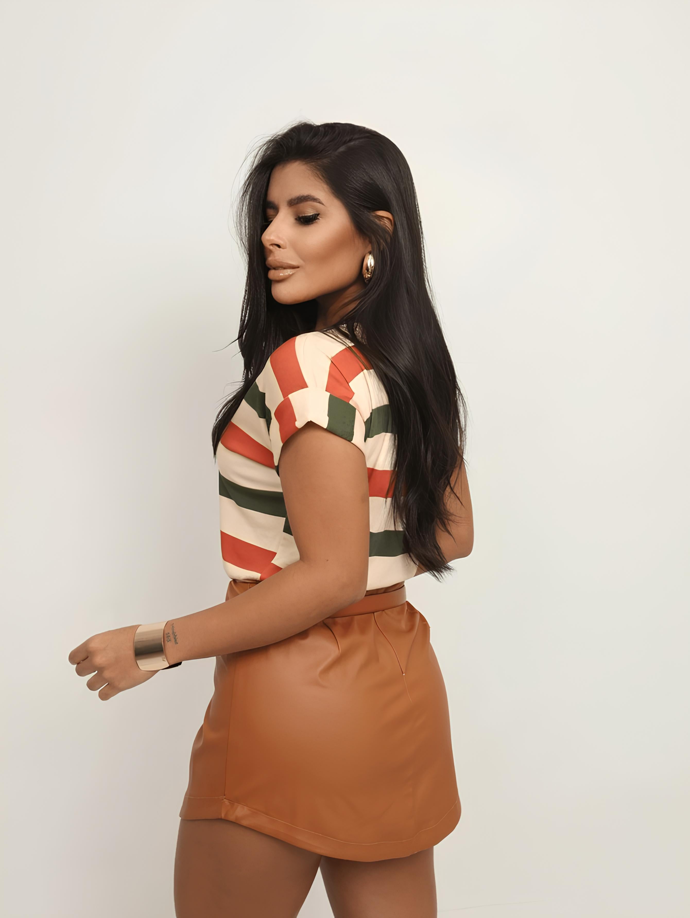 Blusa Listrada Colorida