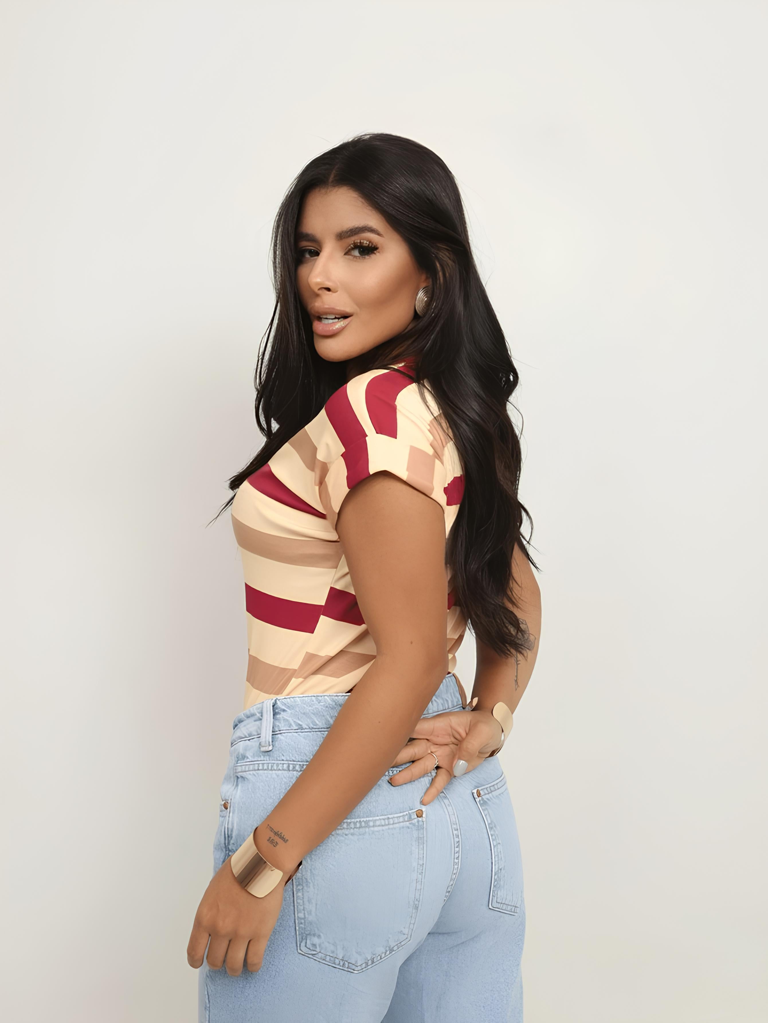 Blusa Listrada Colorida